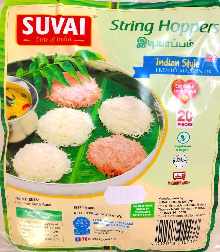 Suvai Fresh White Cooked String Hopper / Idiyappam (20 Pcs in 1 pack)